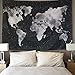 BLEUM CADE Starry World Map Tapestry Black & White Abstract Painting Wall Hanging Home Decor for Living Room Bedroom Dorm Room 59