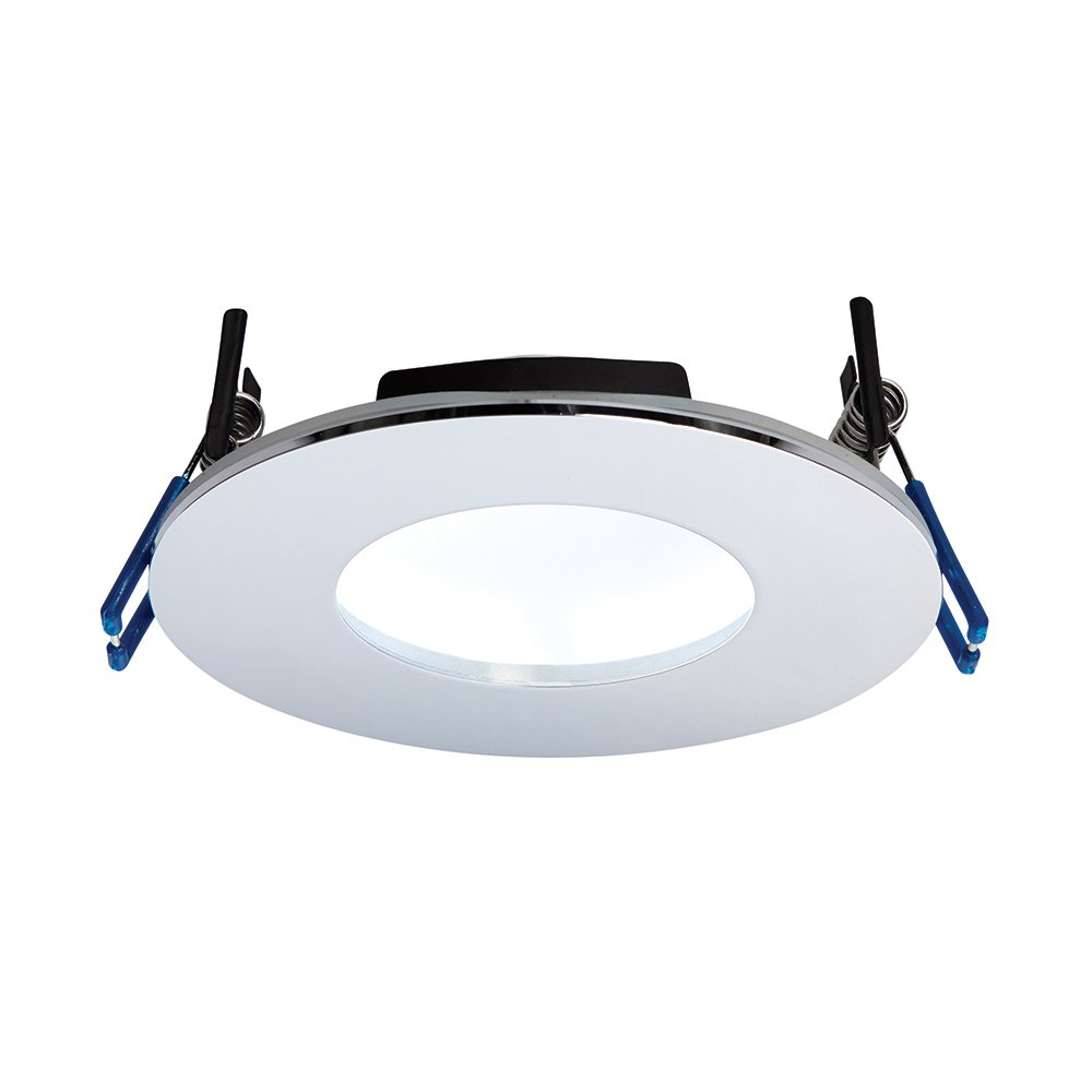 Saxby OrbitalPLUS 9W Chrome Die Cast Aluminium IP65 Cool White Recessed Anti Glare Fire Rated LED Downlight