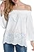 HOTOUCH Womens Off Shoulder 3/4 Sleeve Strapless Blouse Summer Casual Loose Tops T-shirt