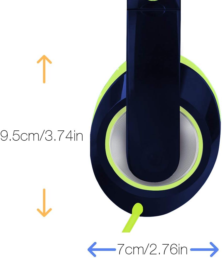 Rockpapa Comfort+ Adjustable Over Ear Headphones Earphones with Microphone in-line Volume for Adults Kids Childs Teens, Smartphones Laptops DVD MP3/4 Surface iPhone iPod iPad MacBook Navy: Home Audio & Theater