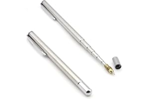 SWTOOL 2PCS Stainless Steel Pen with Clip - Hand Pointer Extendable Telescopic Retractable Ballpoint Pen Pointer Handheld Presenter Classroom Whiteboard Pointer