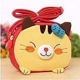 Big Mango Super Cute 3D Cat Design Children Cartoon Messenger Bag Kids Shoulder Bag Crossbody Handbag - Yellow