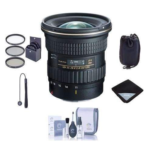 Tokina ATX 11-20mm F/2.8 Pro DX Ultrawide Zoom Lens For Digital Nikon F Mount Cameras - Bundle With 82mm Filter Kit, Lens Pouch, Lens Wrap (19x19), Cleaning Kit, Capleash