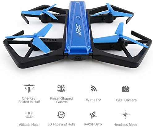 RC Quadcopter, Seetru Mini Foldable 2.4GHz 6-Axis Gyro RC Selfie Drone with WiFi FPV 720P HD Camera / Auto Beauty Mode / Headless Mode / G-sensor Mode / Support APP Control