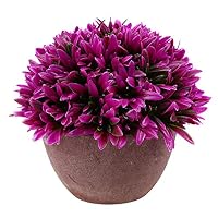 Blesiya Natural Look Orchid Grass Bonsai Topiary In/outdoor Foliage Plant Pot Red