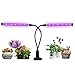 Lovebay Dual Head LED Grow Light 2 Dimmable Levels Grow Lamp Plant Light with Adjustable 360 Degree Gooseneck for Indoor Plants Hydroponics Greenhouse Garden Home Office, Timer Connectable (20W)