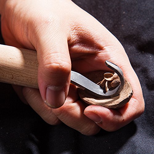 Cowryman Wood Carving Hook Knife for Carving Spoons Bowl Cup Right Hand Spoon Carving Knife (Knife Only)