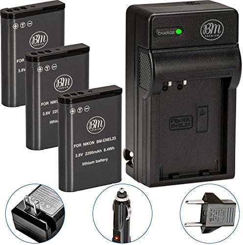 Pack Of 3 Bm Premium En El23 Batteries And Battery Charger For Nikon Coolpix 00 P900 P600 P610 S810c Digital Camera Buy Online At Best Price In Uae Amazon Ae