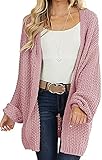 MEROKEETY Women's Open Front Chunky Knit Sweater