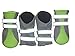 LONSUNEER Puppy Soft Sole Nonslip Mesh Boots, with 2 Reflective Straps, Inner Width 1.6 Inch, Set of 4, Bright Green