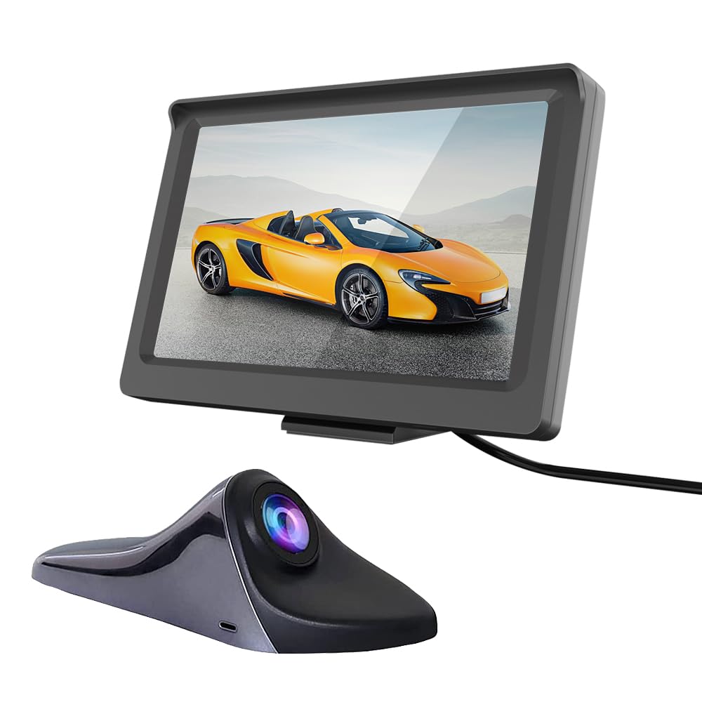 Photo 1 of VOJKOREL Side View Camera 5 inch HD Surveillance System, IP68 Waterproof Blind spot Camera with HD LCD Screen Parking Assistance System, Black
