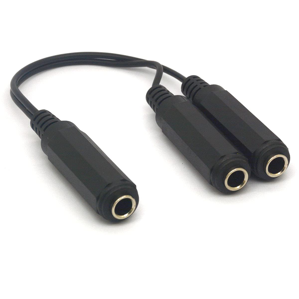Tomost 6.35 Guitar Cable Splitter, 6.35mm 1/4" Stereo Plug Female to Dual 6.35mm 1/4 Inch Mono TS Female Y Adapter Cord