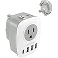 South Africa Plug Adapter, VINTAR Type M Plug Adapter with 1 USB C, 3 USB Ports and 2 American Outlets, 6 in 1 Travel Adapter for US to Botswana, Namibia, Nepal