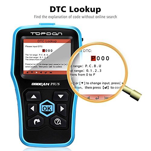 Car Code Reader, TT TOPDON CAN OBD2 Scanner Car Computer Diagnostic Scanner Full Function with O2 Sensor Data, On-board Monitoring Test, Mode 6 for DIY and Professional (Topdon Plus) - Thumbnail 3