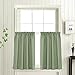 Waffle Woven Cafe Curtains Waterproof Kitchen Window Curtain Sets 2 Planes