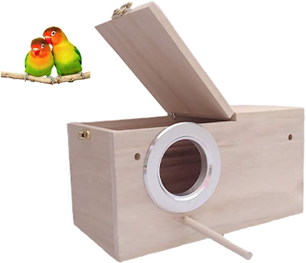 HANG Parakeet Nest Box Bird cage with Natural Pine Wood, Bird Nest Breeding Box Cage for Budgie/Cockatiel/Conure/Parrot/Dove : Pet Supplies