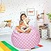 LUCKYBOY 2 in 1 Design Stuffed Animal Storage,Bean Bag Chair Cover for Kids-Cover Only- Extra Large 38'' - 100+ Plush Toys Holder and Organizer for Kids Room -100% Cotton Canvas(Pink-Cover Only)