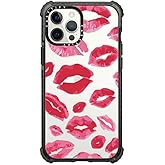 CASETiFY Ultra Impact iPhone 12 Pro Max Case [9.8ft Drop Protection] - Lipstick Kisses - Clear Black