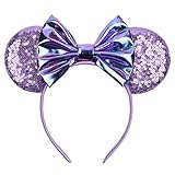 YanJie Metallic Purple Mermaid Hair Bows Minnie