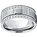 Men's Titanium Wedding Band Ring with Double Row Cubic Zirconia, Comfort Fit Sizes, 9MM 8 to 12