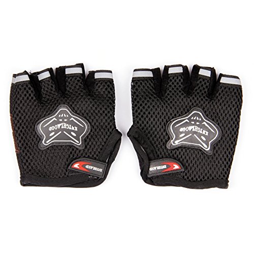 Ylucky Half Finger Cycling Gloves Outdoor Adjustable Sport Bicycle Gloves Gel Padded Mountain Road Bike Riding Gloves Shock-Absorbing Breathable Anti Slip Summer Mitten for kids Children