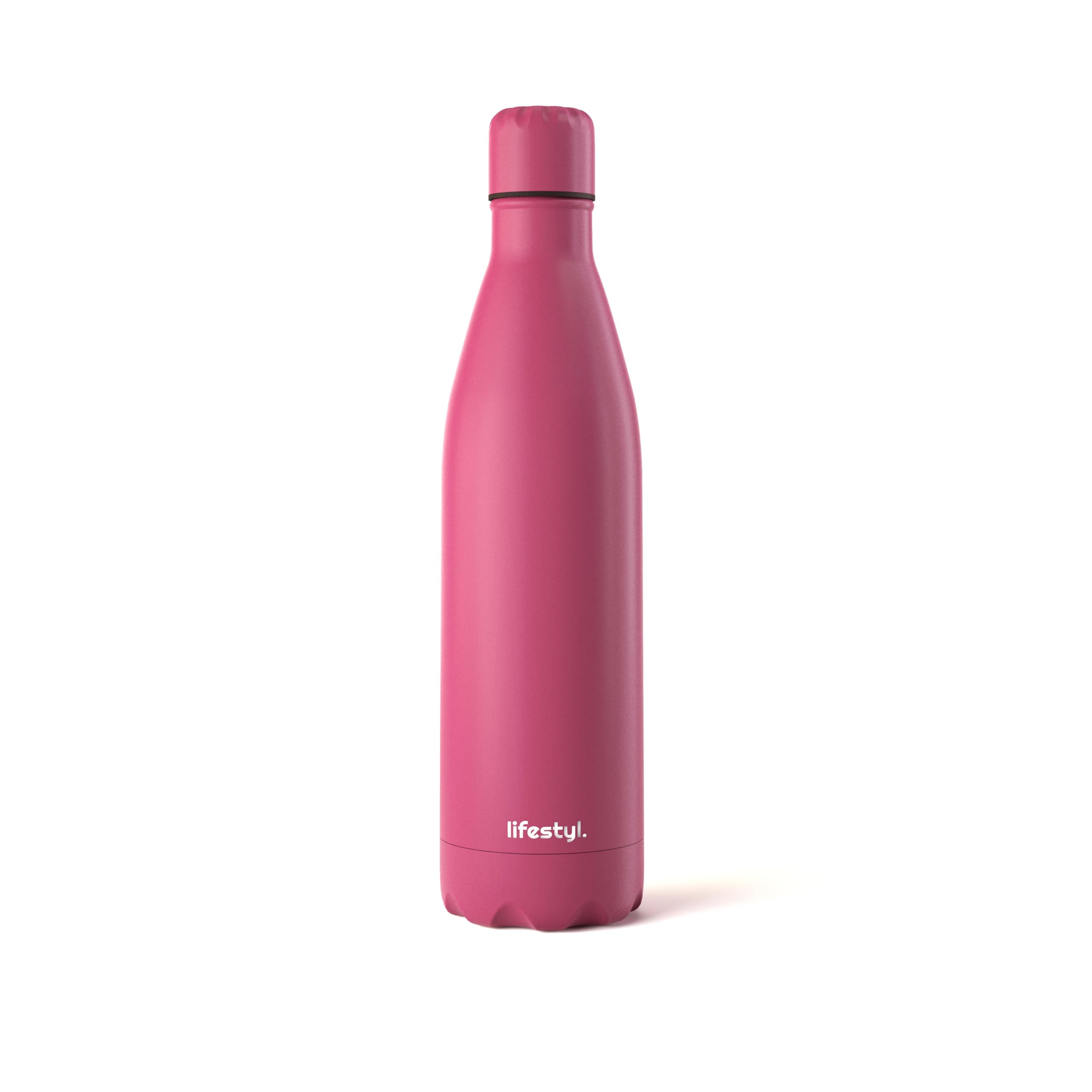 Lifestyl Stainless Steel Water Bottle | 24 Hrs Cold & 12 Hrs Hot| Thermoshield Technology Vacuum Insulated Metal Water Bottles, Leak-Proof Drinks Bottle for Gym (Magenta, 500 ml)