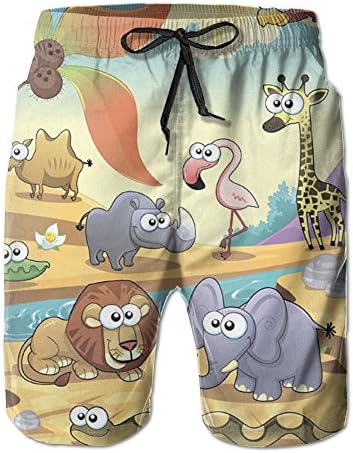 Hipster Man Cartoon Zoo Beach Pants