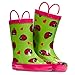 ZOOGS Children's Rubber Rain Boots, Little Kids & Toddler, Boys & Girls Patterns, Green (Lady Bug)