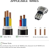 WMYCONGCONG 15x 2 Pin Wire Connectors No Strip Low Voltage 20-22 AWG T Tap view 4