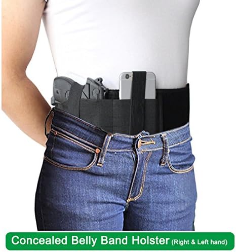 [2nd Generation] Concealed Carry Belly Band Gun Holster | Neoprene | Right and Left Hand | Fits Glock 19, 17, 42, 43, P238, Ruger LCP etc | for Men and Women