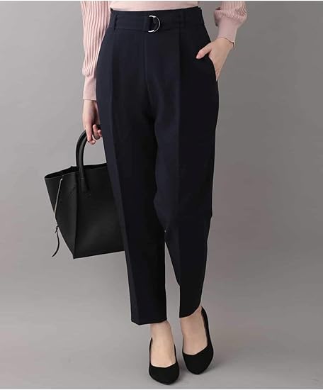 Amazon オフオン Ofuon サイドファスナーテーパードパンツ ネイビー L ロングパンツ 通販