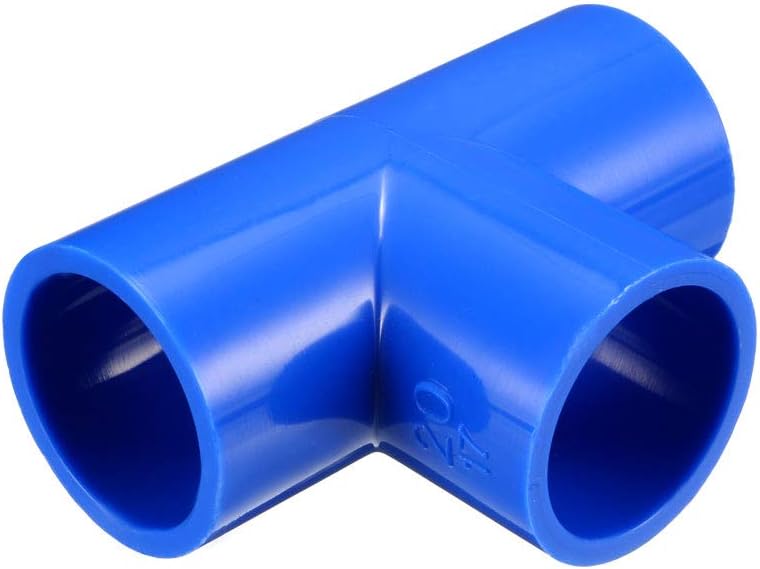 sourcing map 20mm Slip Tee PVC Pipe Fitting T-Shaped Coupling Connector Blue 10 Pcs, Yellow,blue, 20mm Tee, 10 Pack