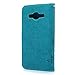 Galaxy Core Prime Case,Samsung G360 Case - Badalink Embossed Wallet Premium PU Leather with Fashion Flowers Butterfly Flip Cover with Hand Strap & 3D Cute Elephant Dust Plug & Stylus Pen - Blue