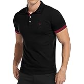 YTD Men’s Classic Polo Shirt Short Sleeve Shirts Lightweight Slim Fit Casual Tops