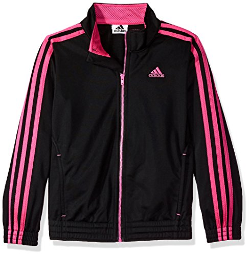 Adidas Big Girls' Track Jacket, Black Body Solar Pink, M
