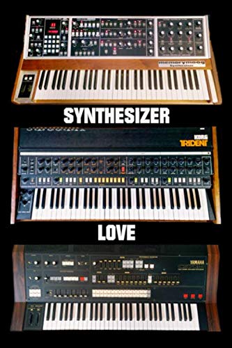 Vintage Synthesizer Notebook "Synthesizer Love" Journal Composition for Synth Lovers 6 x 9 inches - 120 blank page - Trident Memorymoog CS-70m
