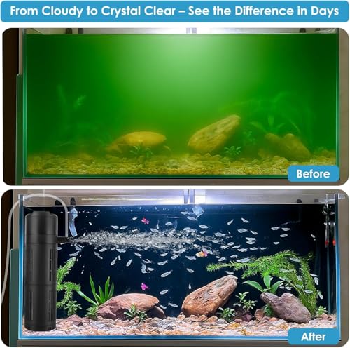 BAITAI 1800L/H Fish Tank Filter for Green Water with Timer,5-in-1 Aquarium Filter Pump for 180–600L Freshwater & Saltwater Tanks