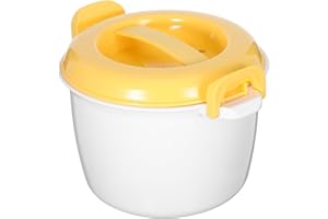 NIYANGLE Portable Microwave Rice Cooker Small Yellow Food Container for Home Office Dormitory Steaming Rice