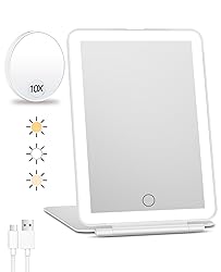 FUNTOUCH Rechargeable Travel Makeup Mirror with