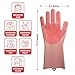 Silicone scrubbing Gloves wash Dish and car Cleaning Glove, Magic saksak Clean Washing Scrub. Kitchen Sponge Long Gloves with Scrubber. Reusable Heat Resistant Brush(Pink 1pair)