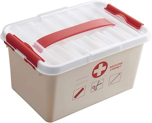 Boîte De Médecine Familiale Double Couche Avec Serrure - Armoire à Pharmacie Plastique Sécurisée
