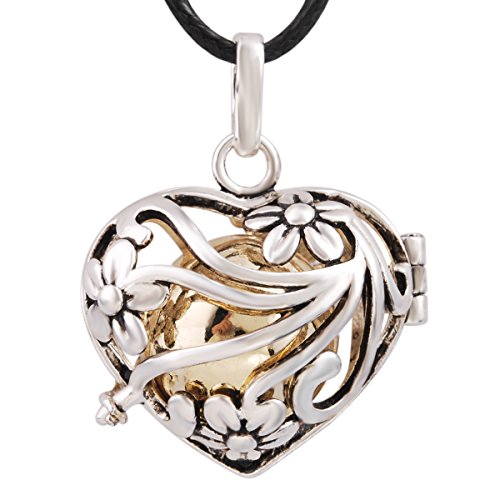 Eudora Harmony Bola MY Heart 18mm Angle Caller Bell Pregnancy Pendant Necklace & 30'' Chain