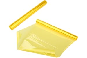 RUNROTOO Yellow Headlight Vinyl Film for Car Fog Light Triplelayer Pvc Design for DIY Headlight Modification