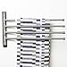 Swing Out Towel Bar - Stainless Steel Swivel Towel Rack - Space Saving Swinging Towel Bar for Bathroom - Wall Mounted Towel Holder Organizer with 4 Arms- Easy To Install - Brushed Finish (20
