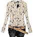 Lovaru Women's Fashion Elegant Bird Print Blouse Long Sleeve Casual Slim Shirts