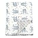 BORITAR Baby Blanket Soft Minky with Double Layer Dotted Backing, Lovely Grey Bear Printed 30 x 40 Inch, Receiving Blankets