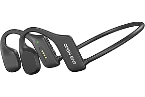 RELAXYO Open Ear Air Conduction Headphones, Music Earphones Wireless Bluetoeth 5.2 Headset with Up to 7 Hours Playtime Built-in ENC Mic, Hi-Fi Sound Lightweight for Home Office Commute Indoor Use(Black)