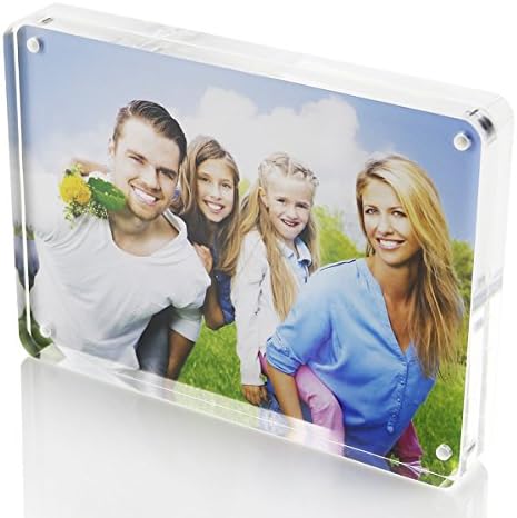 4x6 Picture Frame,Clear Photo Frames Tabletop Display,Magnetic Picture Frames Standing on the Desk-SupperAcrylic
