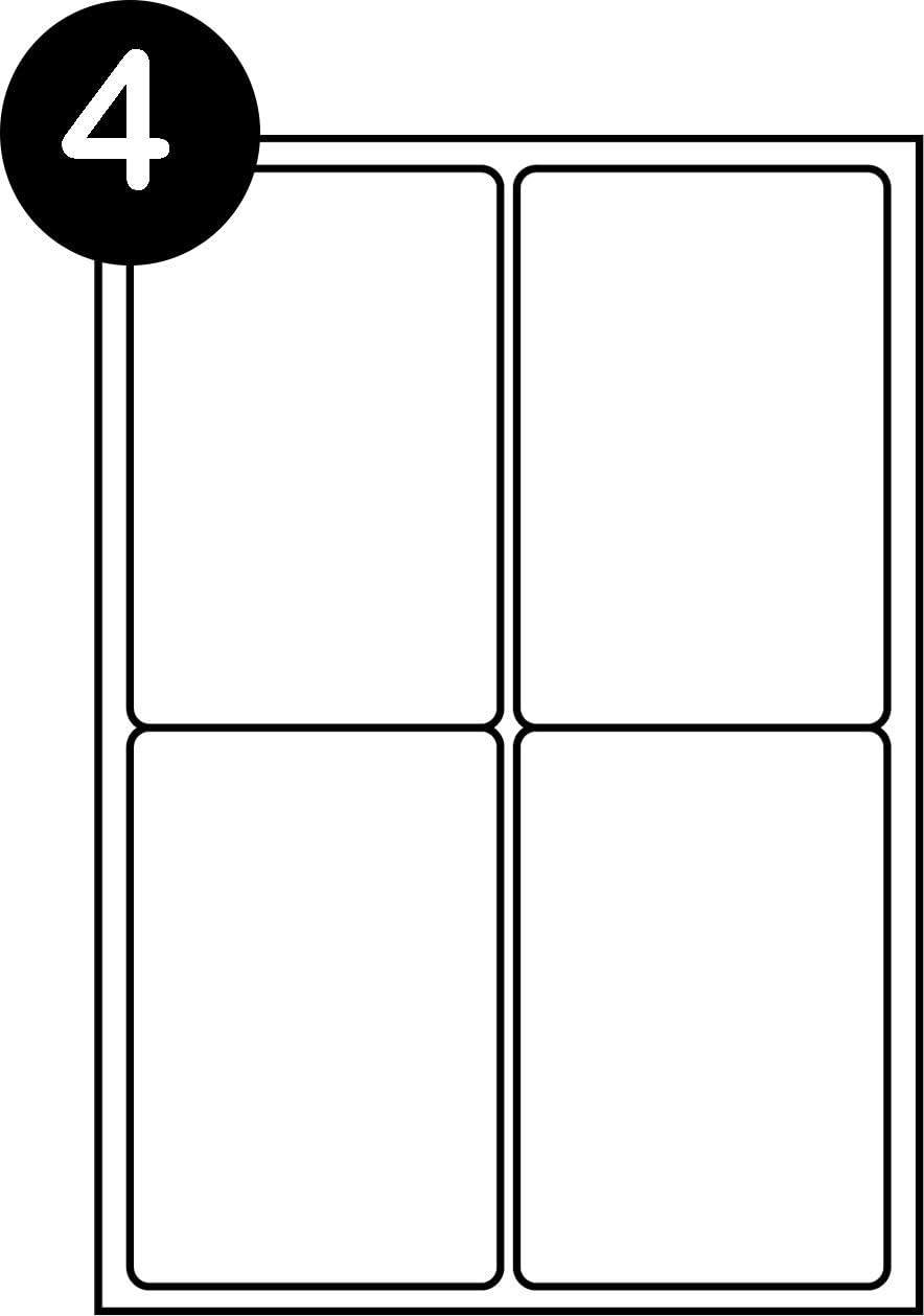 SmithPackaging A4 Self Adhesive Address Labels, 4 Label Per Sheet, 100