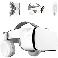 3D VR Virtual Reality Headset Goggle with Remote Controller, VR Glasses for 3D Movies Video Play Games, VR Set for iOS Androi